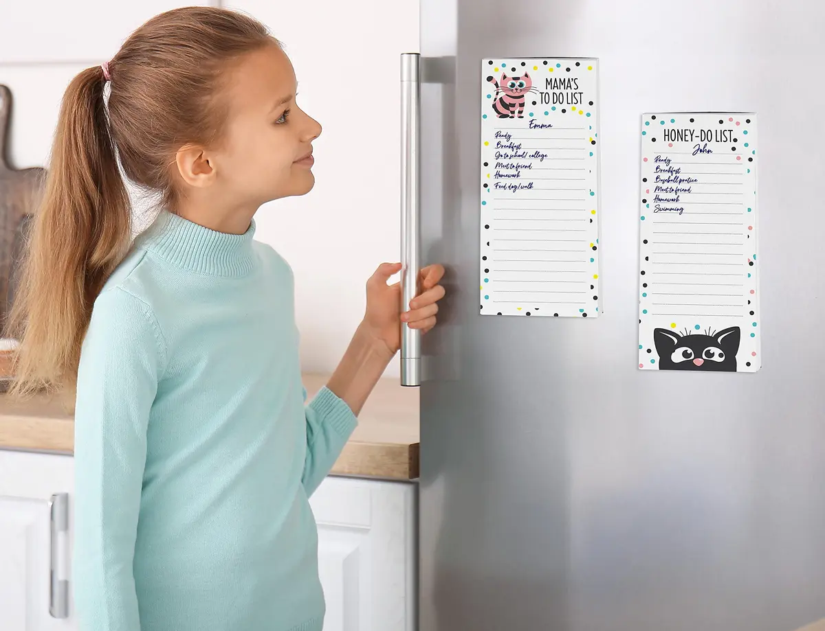 Inkdotpot Magnetic Fridge To-Do List Notepads 3-Pack | 21.9 cm x 9.6 cm (8.75" x 3.8") - view 3