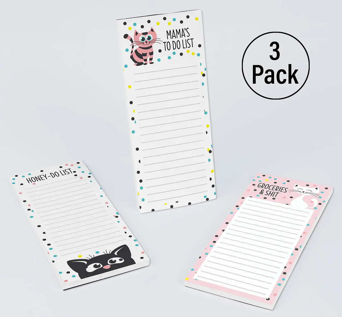 Inkdotpot Magnetic Fridge To-Do List Notepads 3-Pack | 21.9 cm x 9.6 cm (8.75" x 3.8") - view 4