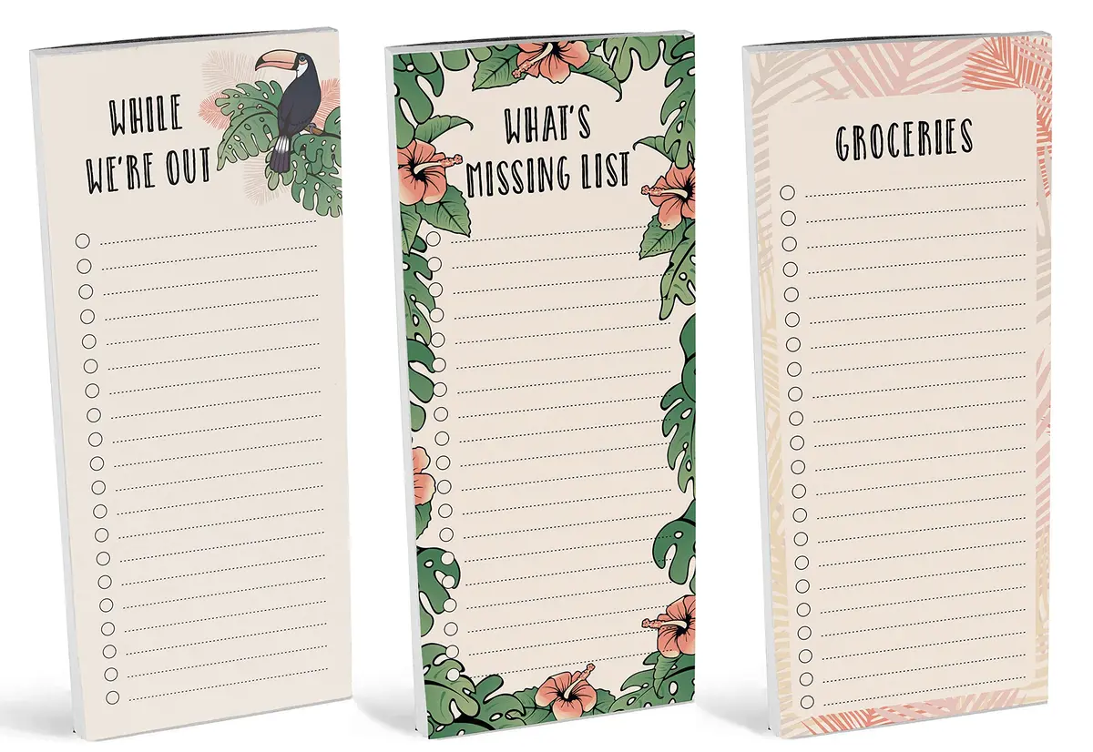 Inkdotpot Magnetic Fridge To-Do List Notepads 3-Pack | 21.9 cm x 9.6 cm (8.75" x 3.8") - 150 Sheets Total - view 2