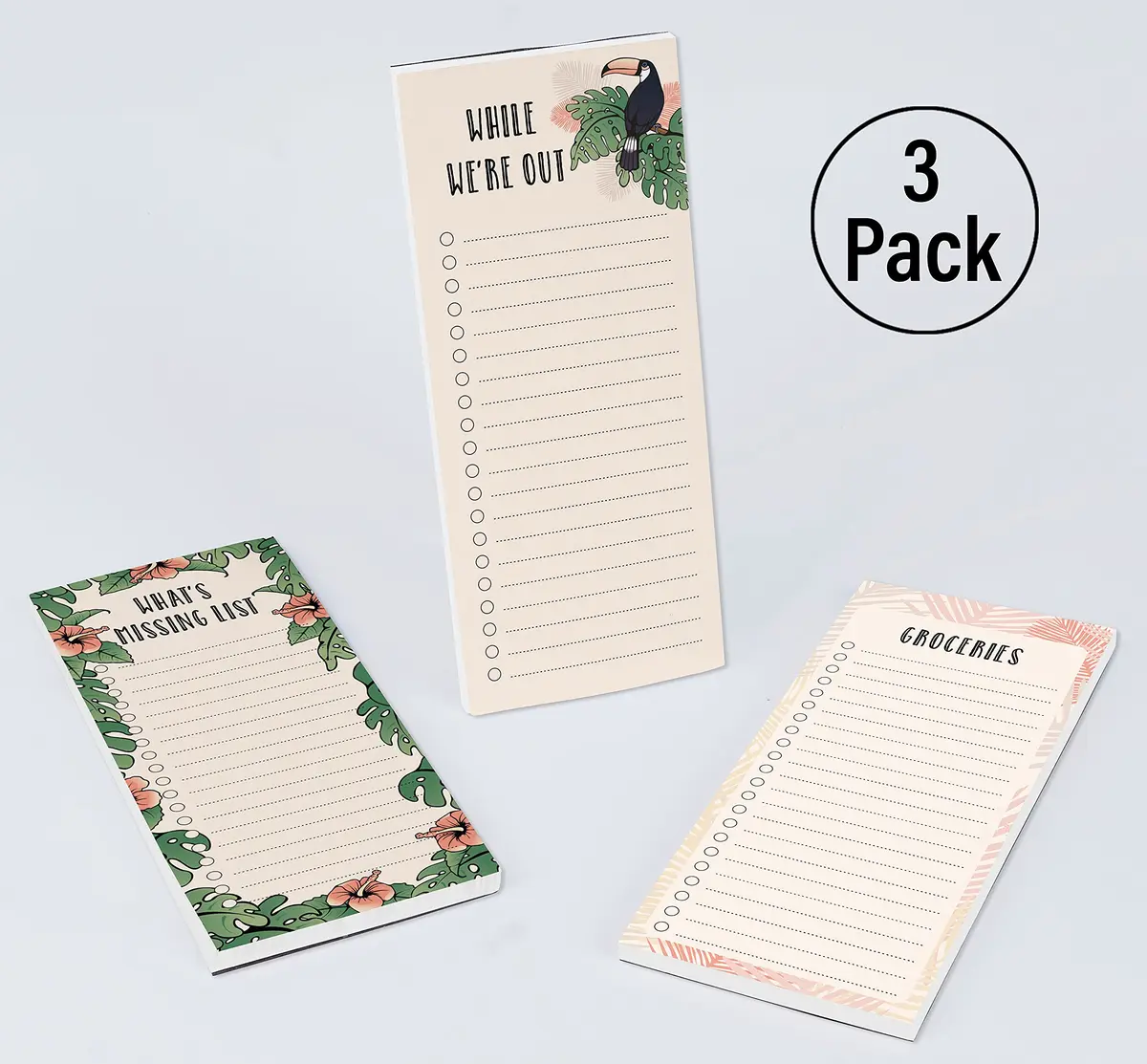 Inkdotpot Magnetic Fridge To-Do List Notepads 3-Pack | 21.9 cm x 9.6 cm (8.75" x 3.8") - 150 Sheets Total - view 4
