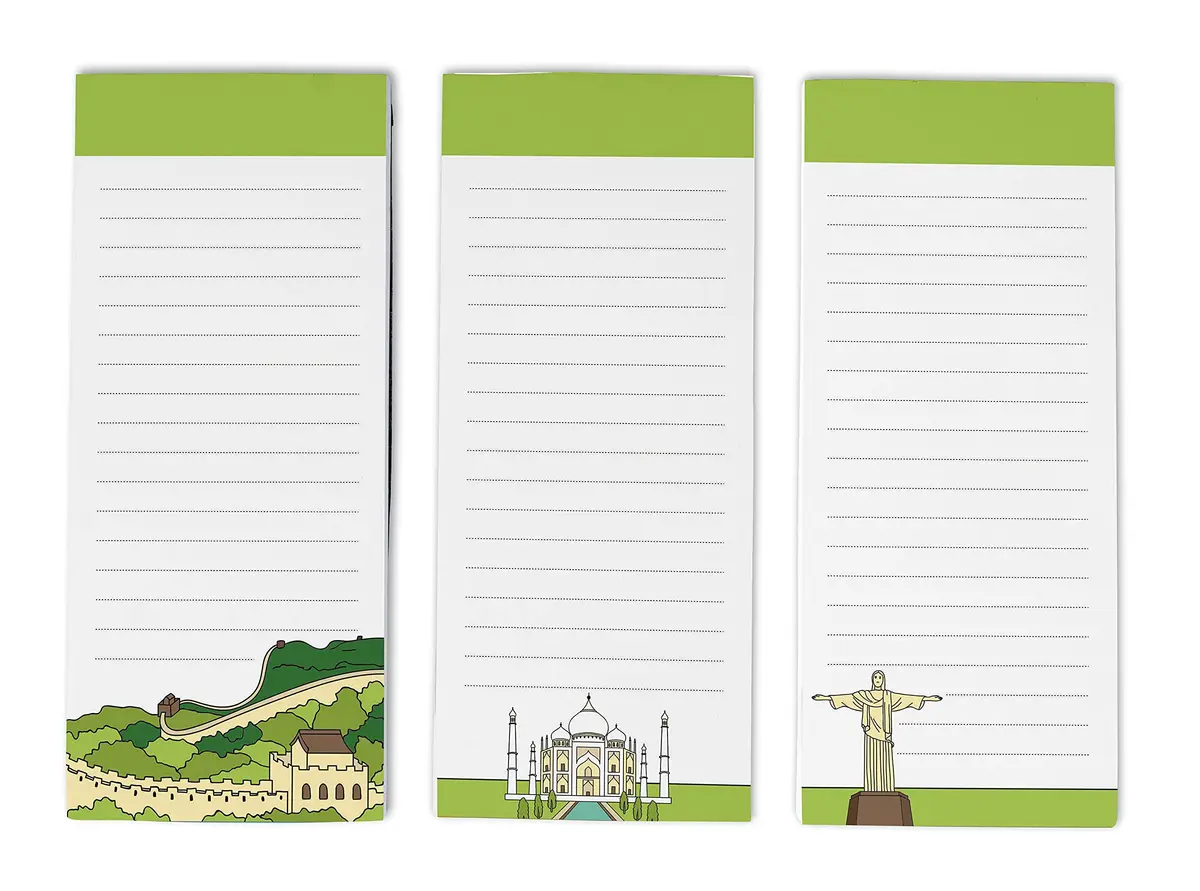 Inkdotpot Magnetic Fridge To-Do List Notepads 3-Pack | 50 Sheets Each, 20.25" x 3.8" Total - main product image