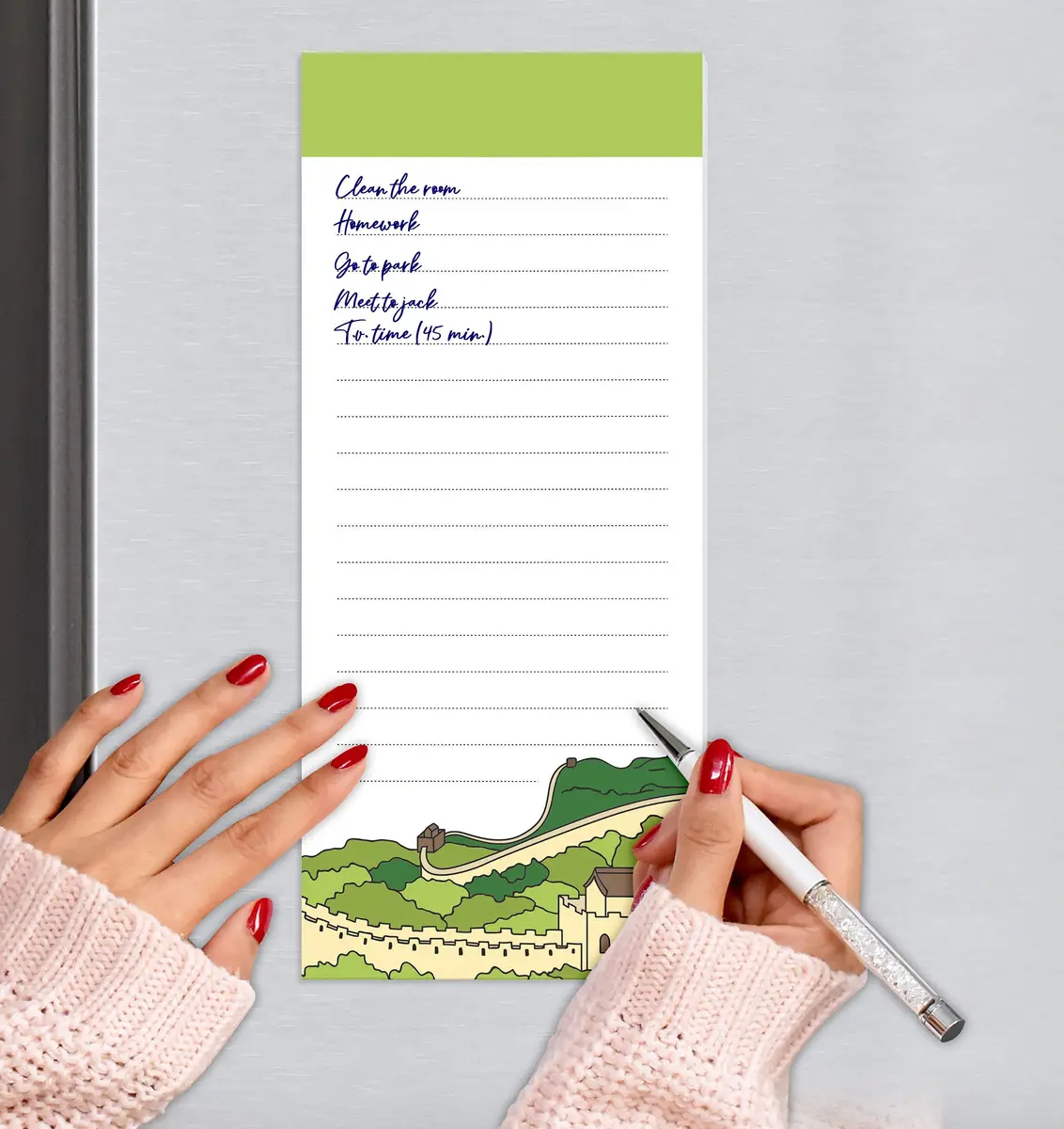 Inkdotpot Magnetic Fridge To-Do List Notepads 3-Pack | 50 Sheets Each, 20.25" x 3.8" Total - view 6