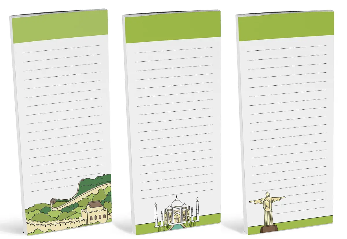 Inkdotpot Magnetic Fridge To-Do List Notepads 3-Pack | 50 Sheets Each, 20.25" x 3.8" Total - view 2