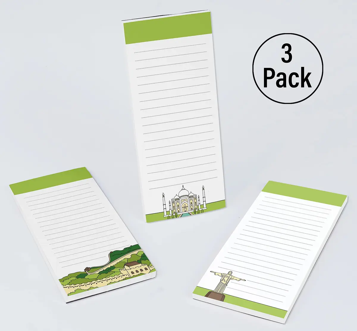 Inkdotpot Magnetic Fridge To-Do List Notepads 3-Pack | 50 Sheets Each, 20.25" x 3.8" Total - view 4