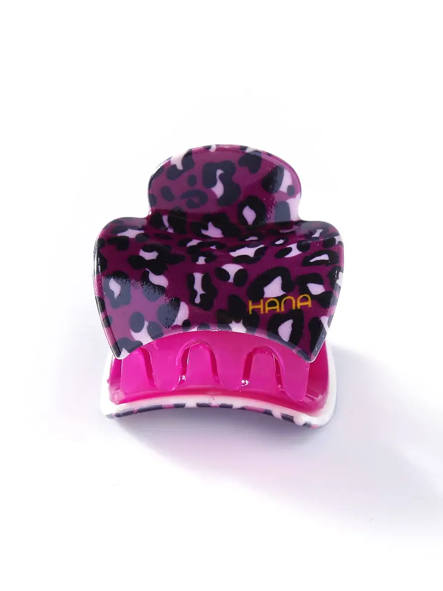 Yellow Chimes Medium Hair Claw Clips 3.5 cm (Pack of 6) | Leopard Print Acetate Hair Accessories - view 5