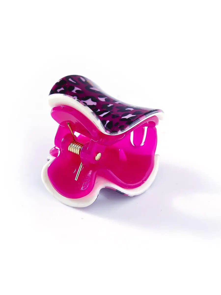 Yellow Chimes Medium Hair Claw Clips 3.5 cm (Pack of 6) | Leopard Print Acetate Hair Accessories - view 6