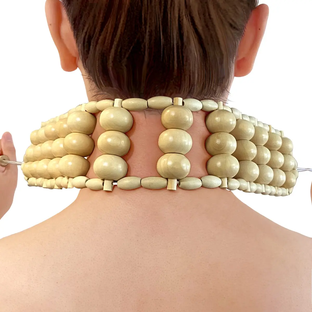 Deston Wooden Back Massager Roller Rope | Handheld Wooden Massage Tool for Back & Neck Relief - view 4