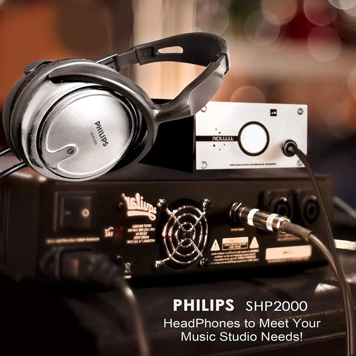 PHILIPS SHP2500 Over-Ear Wired Stereo Headphones 2m Cable | Studio Monitoring & Recording Headset with 6.3mm Adapter - view 4