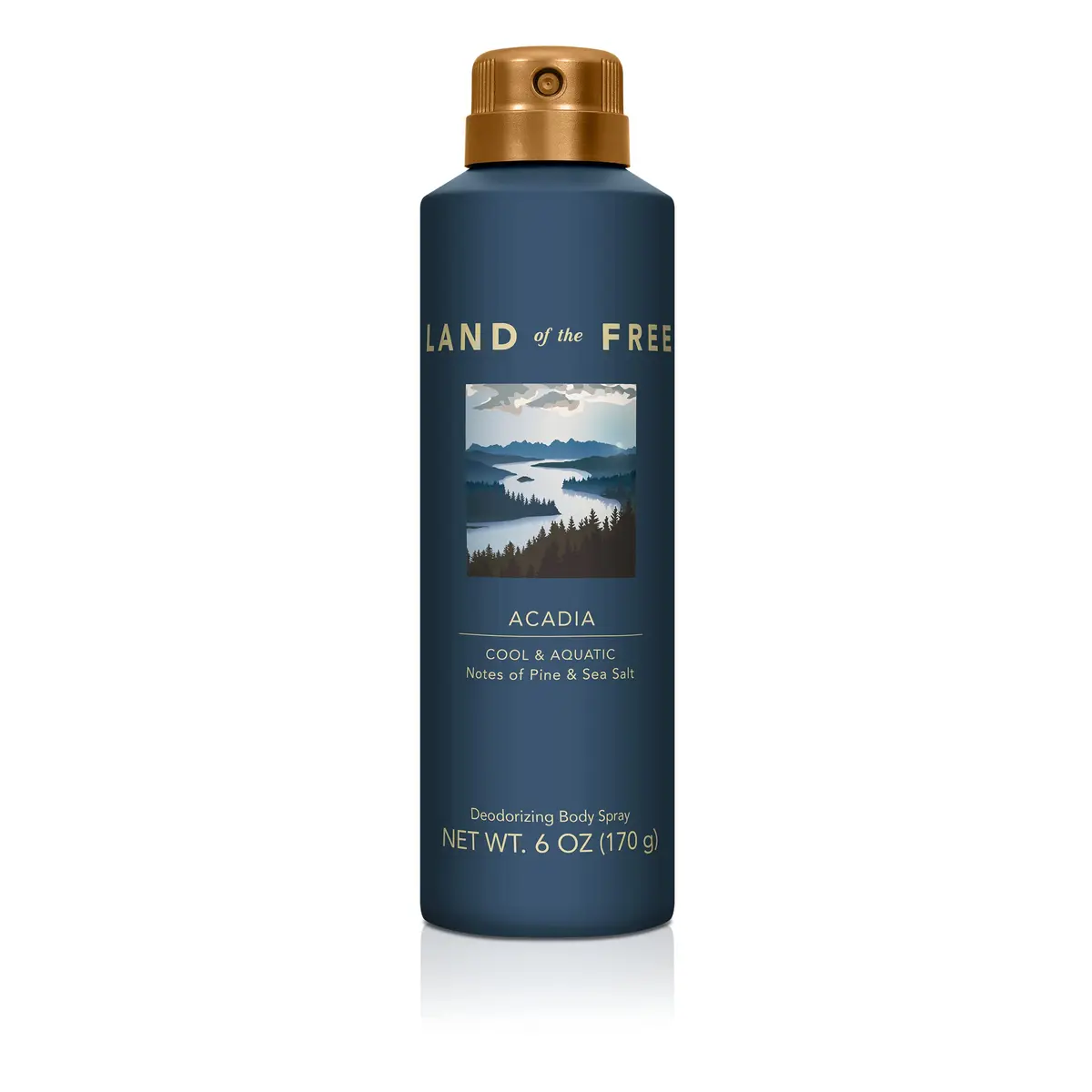 Land of the Free Acadia Body Spray 6 Fl Oz | Fresh Aquatic Fragrance for Men - main product image