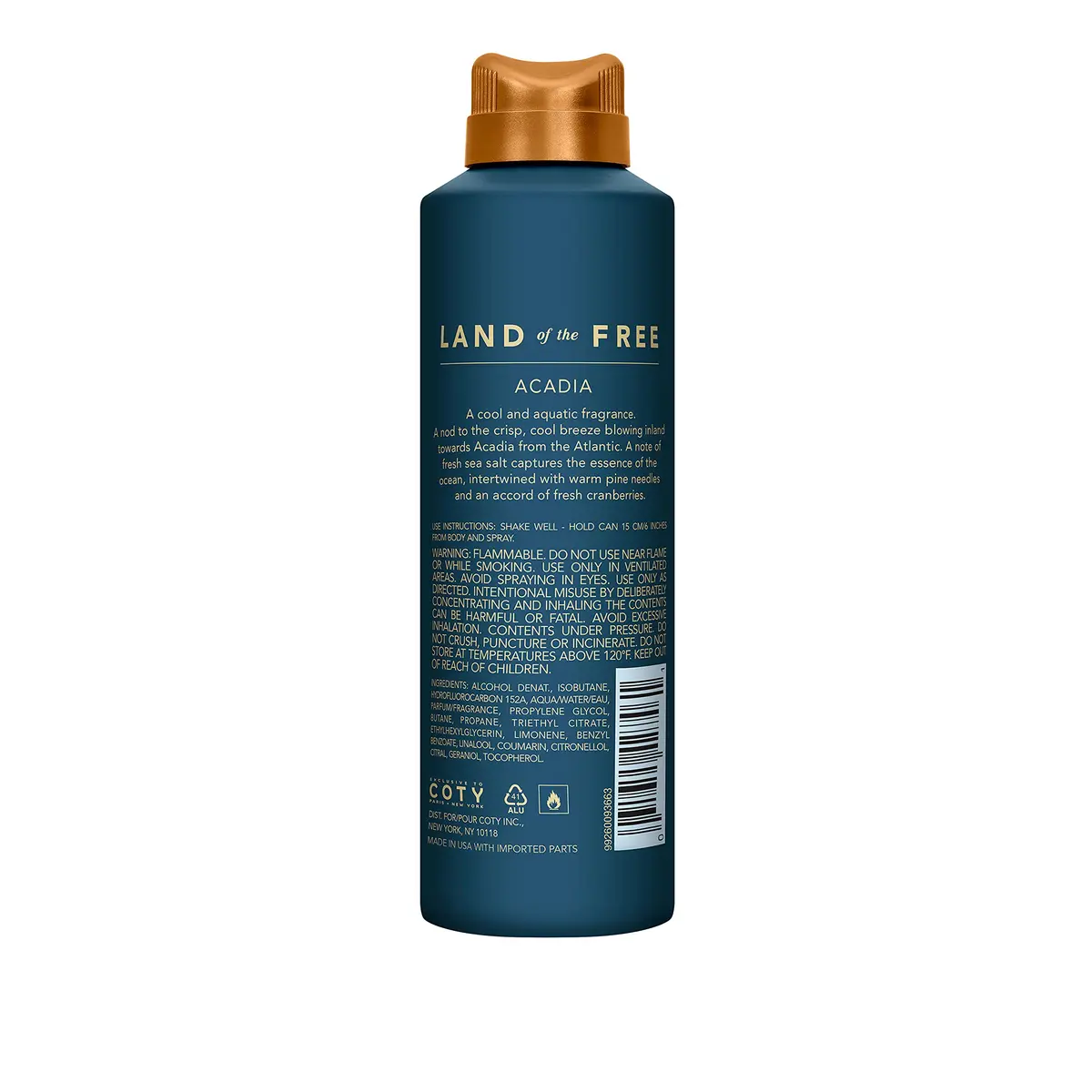Land of the Free Acadia Body Spray 6 Fl Oz | Fresh Aquatic Fragrance for Men - view 2