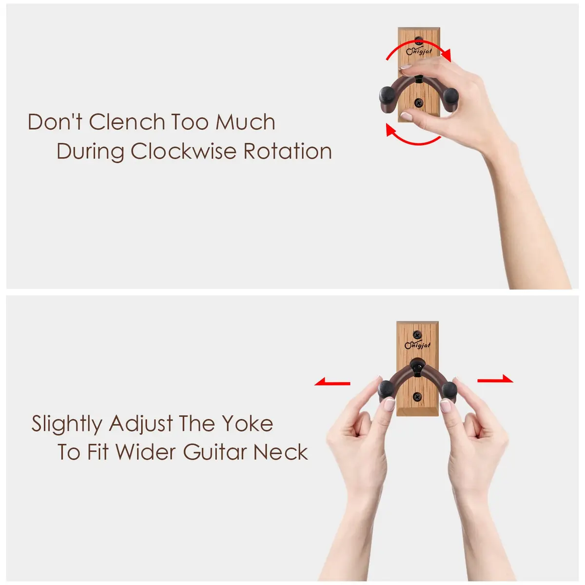 SNIGJAT Guitar Wall Mount 2 Pack, Rotatable Light Apricot Wood | Space-Saving, Versatile Display (70-120 chars) - view 9