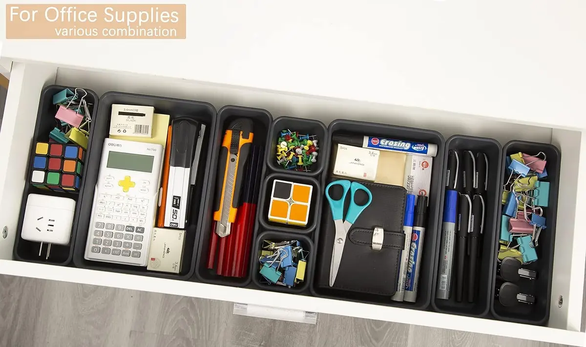 Kutesna 15PCS Interlocking Drawer Organizer Set | Plastic Desk Organizers for Office & Home - view 3