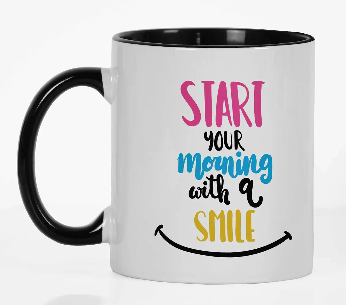 Inkdotpot Black Ceramic Coffee Mug 325ml (11 Oz) | Positive Quotes for Morning Smiles - view 4