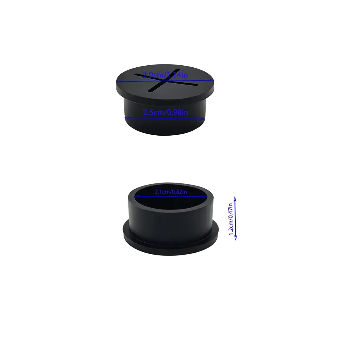 ZYYC 6 Pcs 1 Inch Black Rubber Cable Cord Grommets | Organize Desks & Cover Holes - view 4