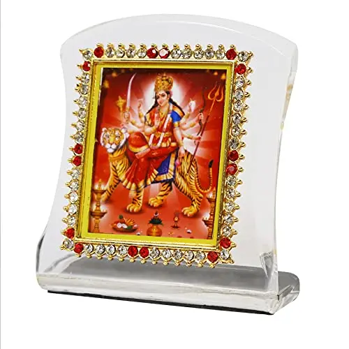 BISMAADH Shera Wali Mata Religious Idol Acrylic Showpiece Figurine 8cm (3.15in) | Handmade Traditional Decor - main product image