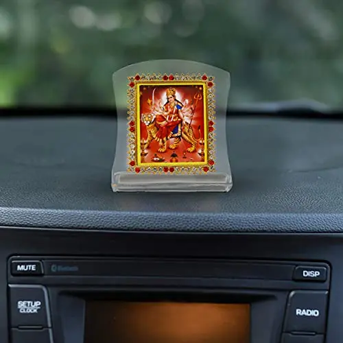 BISMAADH Shera Wali Mata Religious Idol Acrylic Showpiece Figurine 8cm (3.15in) | Handmade Traditional Decor - view 3