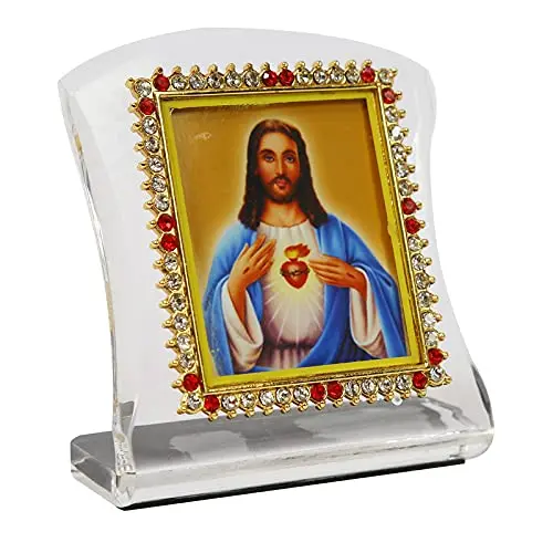 BISMAADH Jesus Christ Religious Idol Acrylic Showpiece Figurine 8cm (3.15in) | Handmade for Car Dashboard, Home & Office - view 2