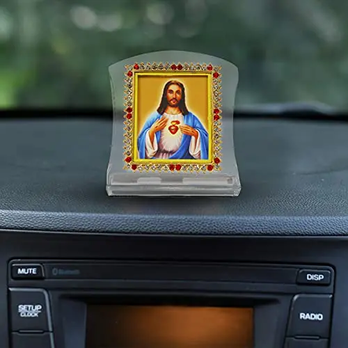 BISMAADH Jesus Christ Religious Idol Acrylic Showpiece Figurine 8cm (3.15in) | Handmade for Car Dashboard, Home & Office - view 3