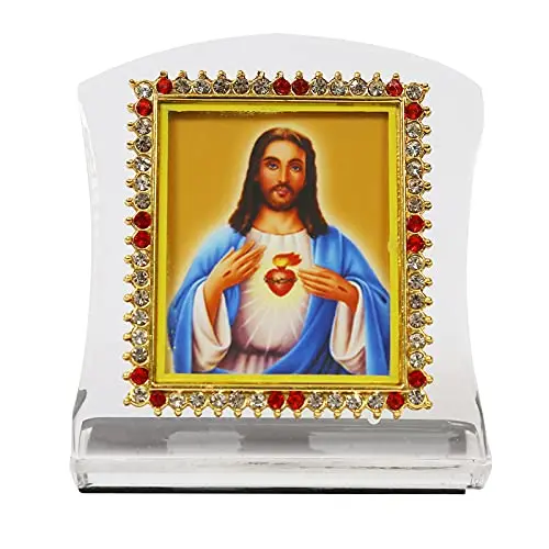BISMAADH Jesus Christ Religious Idol Acrylic Showpiece Figurine 8cm (3.15in) | Handmade for Car Dashboard, Home & Office - view 4