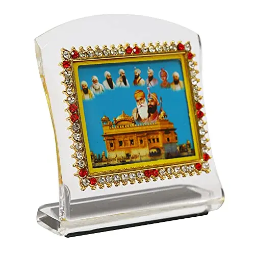 BISMAADH Das Guru & Golden Temple Religious Idol Acrylic Showpiece Figurine 2.76 inches (7cm) | Handmade for Car Dashboard, Home & Office - view 2