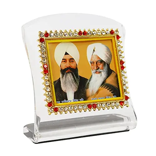 BISMAADH Radha Soami Religious Idol Acrylic Showpiece Figurine 3.15 x 2.76 x 1.57 inches (8 x 7 x 4cm) | Handmade for Car Dashboard, Home & Office - view 2