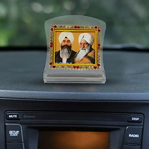 BISMAADH Radha Soami Religious Idol Acrylic Showpiece Figurine 3.15 x 2.76 x 1.57 inches (8 x 7 x 4cm) | Handmade for Car Dashboard, Home & Office - view 3