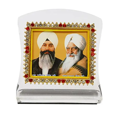 BISMAADH Radha Soami Religious Idol Acrylic Showpiece Figurine 3.15 x 2.76 x 1.57 inches (8 x 7 x 4cm) | Handmade for Car Dashboard, Home & Office - view 4