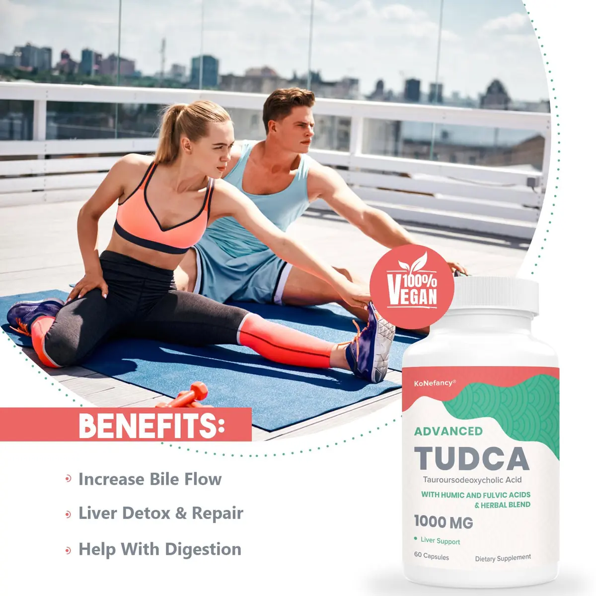 KoNefancy TUDCA Bile Salts with Milk Thistle Liver Supplements,60 Capsules | Liver Detox & Support - view 2