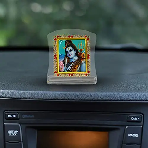 BISMAADH Shiv Ji Religious Idol Acrylic Showpiece Figurine 8cm (3.15in) | Handmade for Car Dashboard, Home & Office Decor - view 3