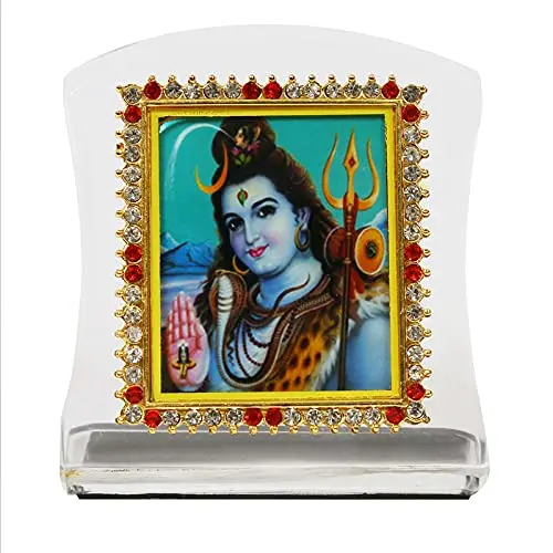 BISMAADH Shiv Ji Religious Idol Acrylic Showpiece Figurine 8cm (3.15in) | Handmade for Car Dashboard, Home & Office Decor - view 4