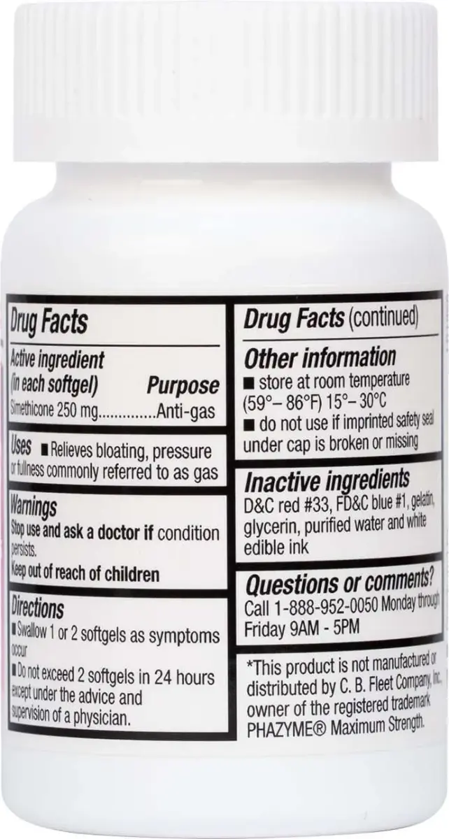 HealthA2Z Gas Relief Simethicone 250mg Max Strength Softgels 100 Count Purple | Fast-Acting Bloating Relief - view 3