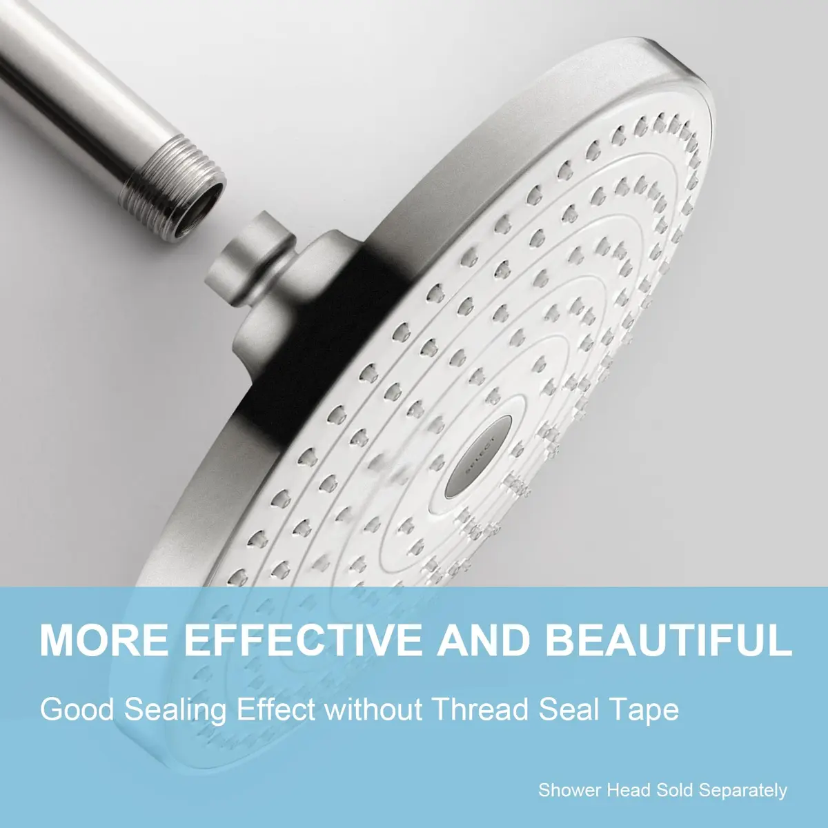 OFFO 16 inch (40.46cm) Brushed Nickel Ceiling Mount Shower Arm with Flange | Straight Rain Shower Extension - view 2