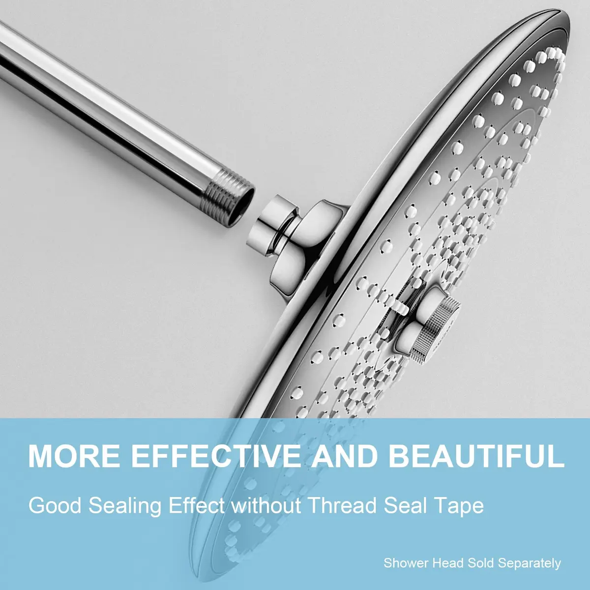 OFFO 10 inch (25.4cm) Ceiling Mount Shower Arm with Flange | Stainless Steel Chrome Finish - view 2