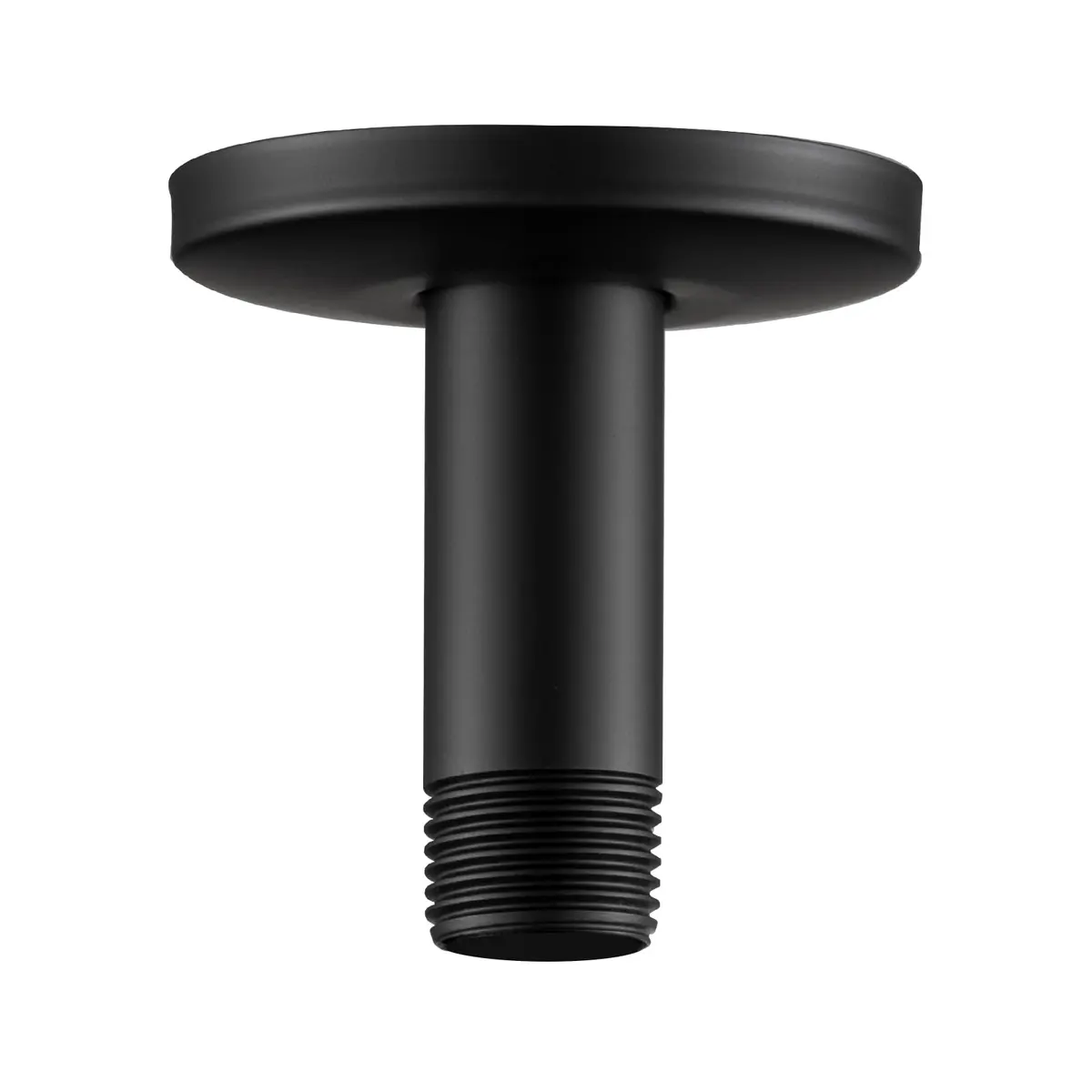 OFFO 3 inch Ceiling Mount Shower Arm with Flange, Matte Black | Straight Arm for Fixed Shower Head & High Pressure Rain - main product image