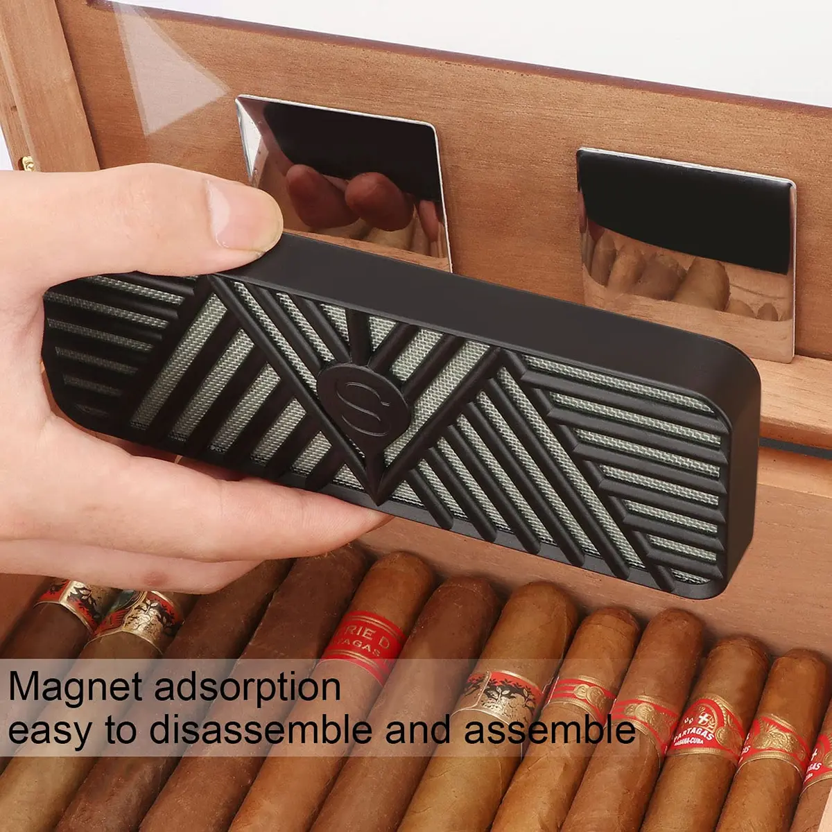 Scotte Cigar Humidifier Rectangle Humidor Keep Cigars & Tobacco Fresh | Compact & Easy to Use - view 5