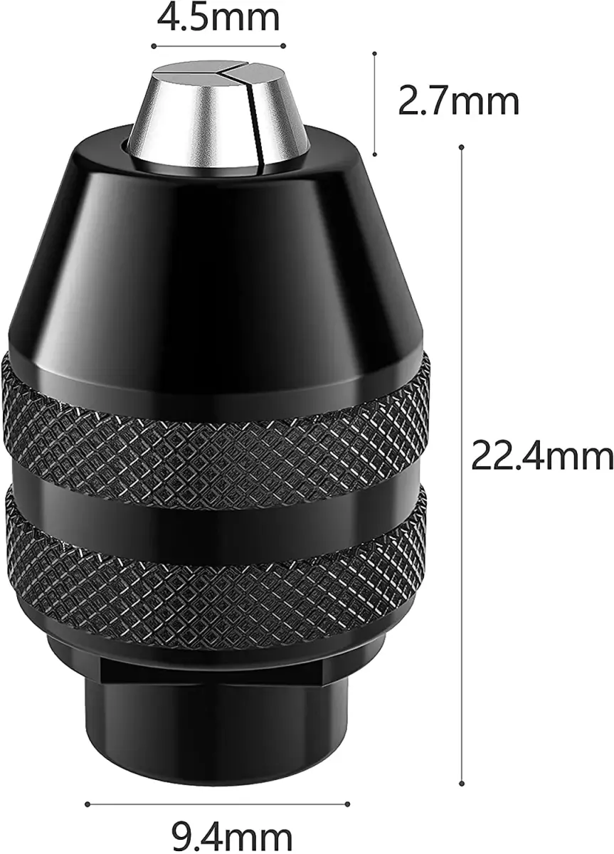 Mellbree Keyless Chuck for Rotary Tools 1/32"-1/8" Shank | Precision Drill Chuck Replacement with Alloy Steel Body - view 4