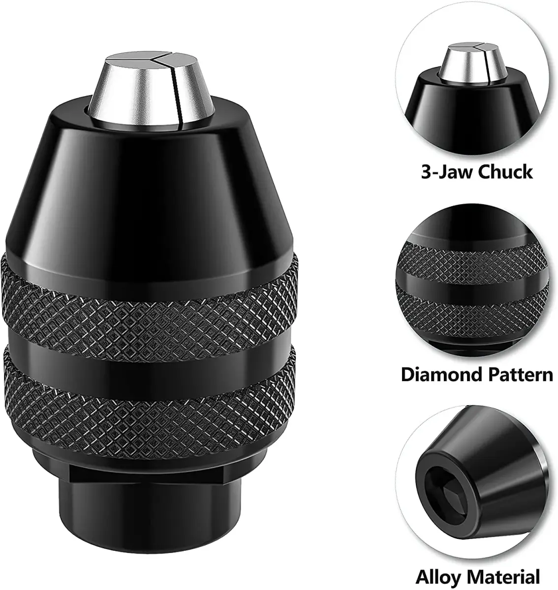 Mellbree Keyless Chuck for Rotary Tools 1/32"-1/8" Shank | Precision Drill Chuck Replacement with Alloy Steel Body - view 3