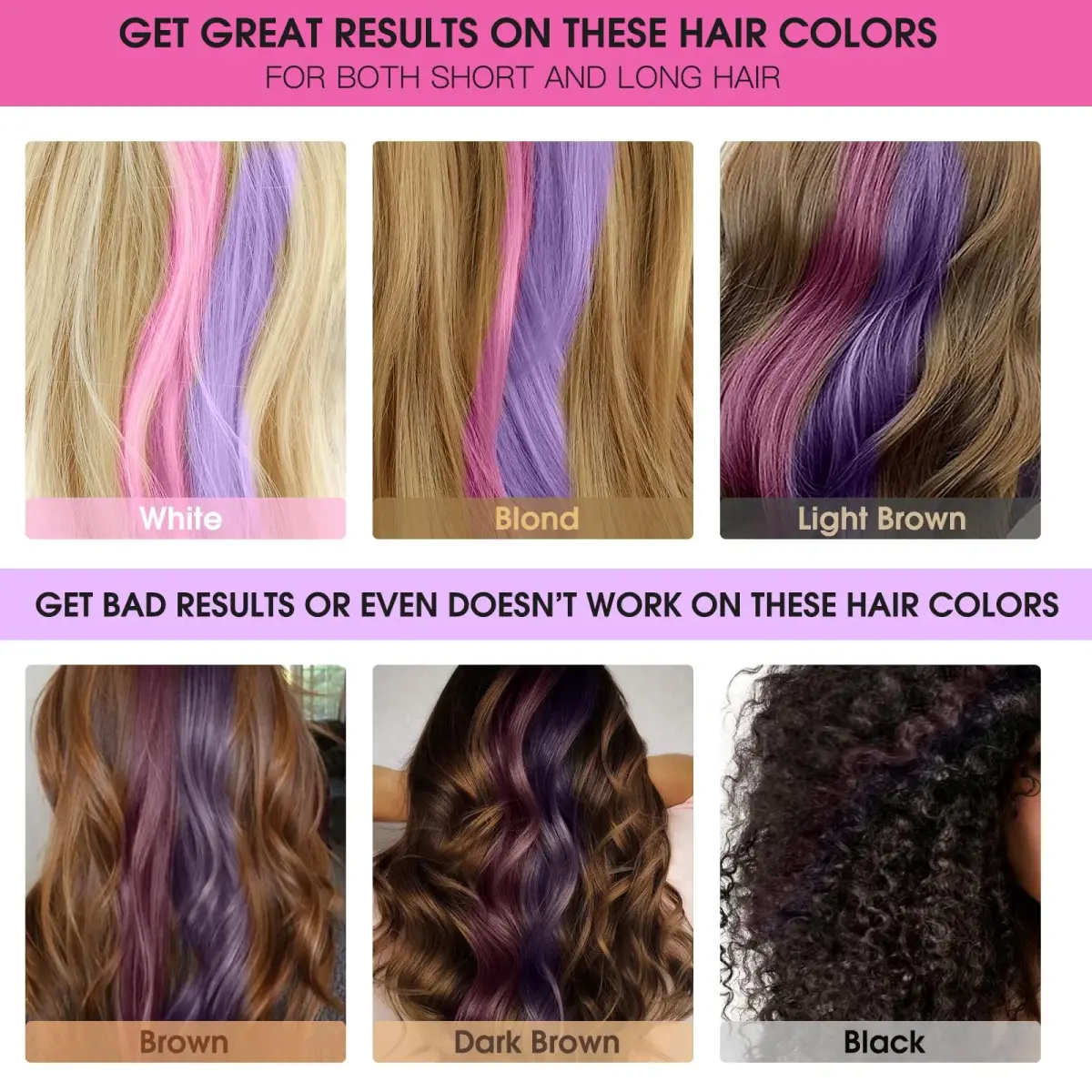 MSDADA Green Hair Chalk Comb Set (6 Pcs) | Temporary Washable Hair Color for Kids - view 3