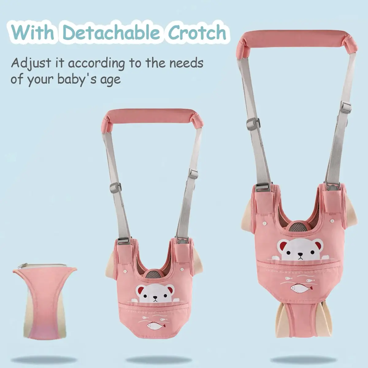 Ocanoiy Pink Baby Walking Harness Handheld Assistant Belt | Helps Toddlers Stand, Walk & Balance Safely - view 3
