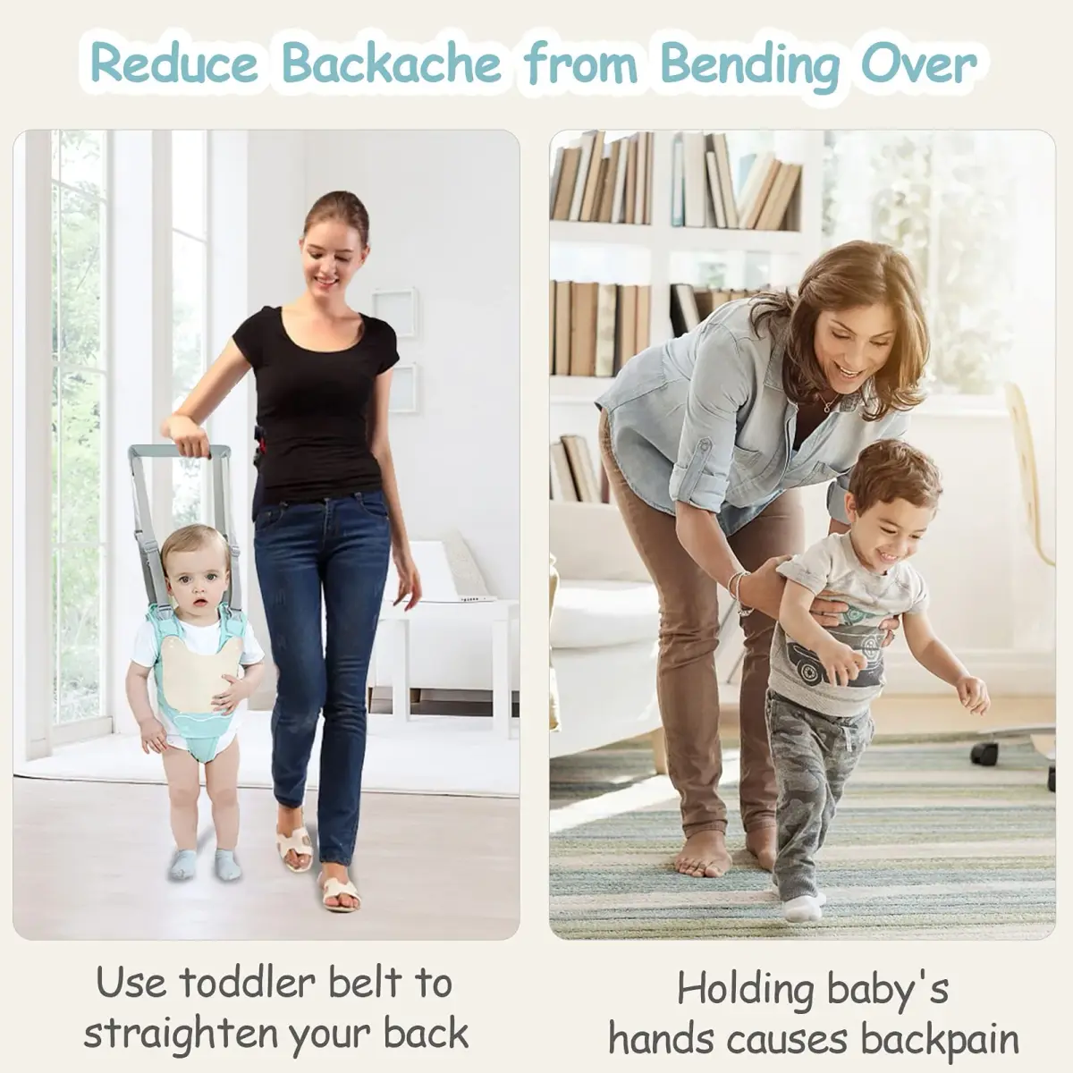 Ocanoiy Baby Walking Harness Handheld Baby Walker Assistant Belt Green | Adjustable Toddler Infant Walker Harnesses Standing Up and Walking Learning Helper With Detachable Crotch for 9-24 Month Old - view 6