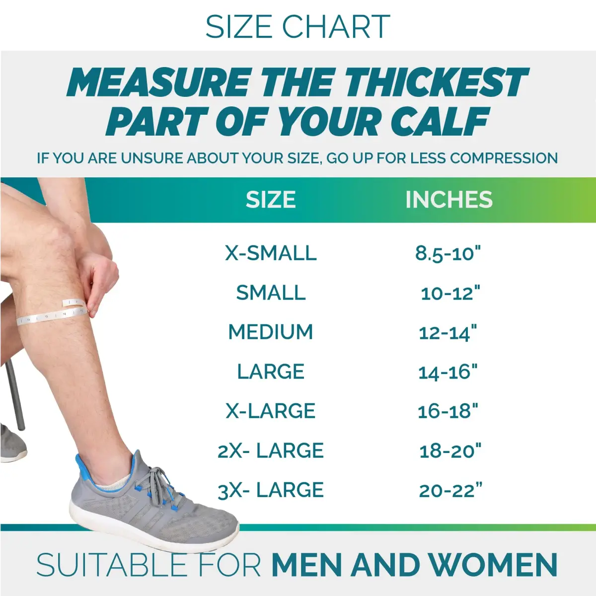Run Forever Calf Compression Sleeve - Nude, Medium | 20-30mmHg Graduated Compression for Pain Relief & Recovery - view 2
