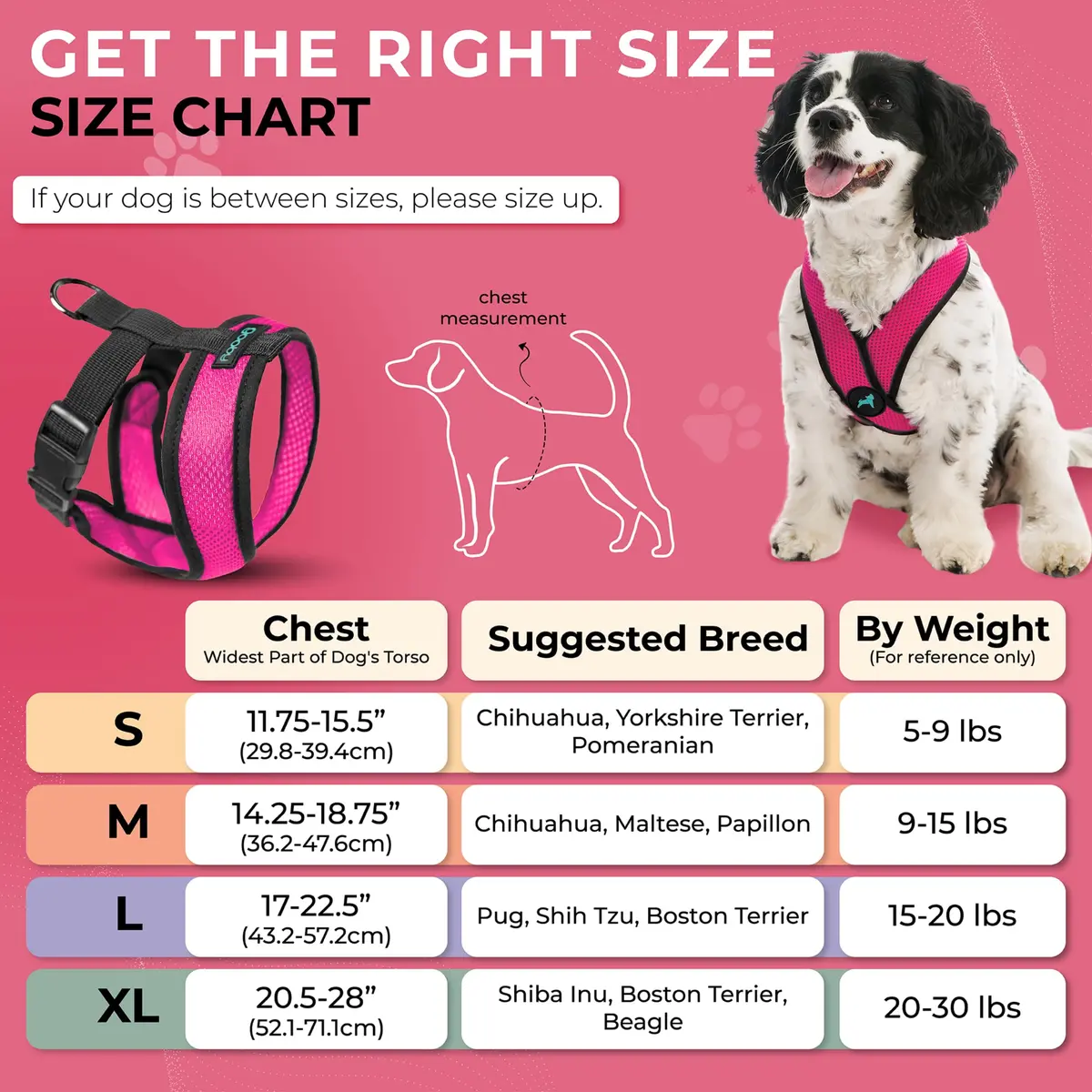Gooby Comfort X Head-in Dog Harness, Choke-Free, Flamingo Pink, Large (17-22.5" Chest) - view 3