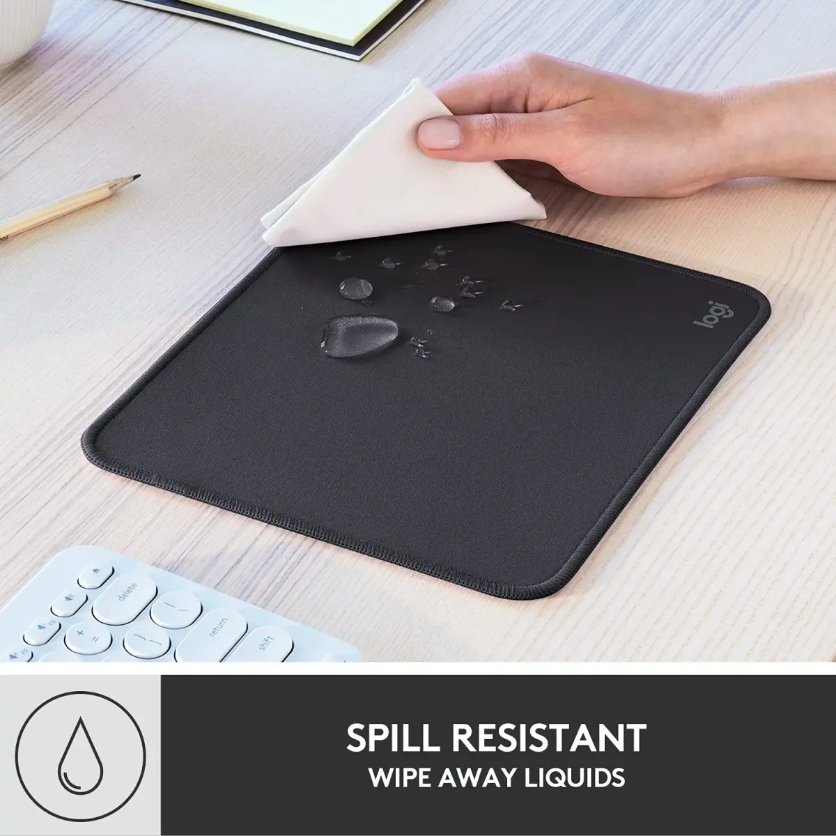 Logitech Studio Series Computer Mouse Pad - Graphite 20 x 23 cm (7.9 x 9.1 in) | Smooth Glide & Spill-Resistant - view 3