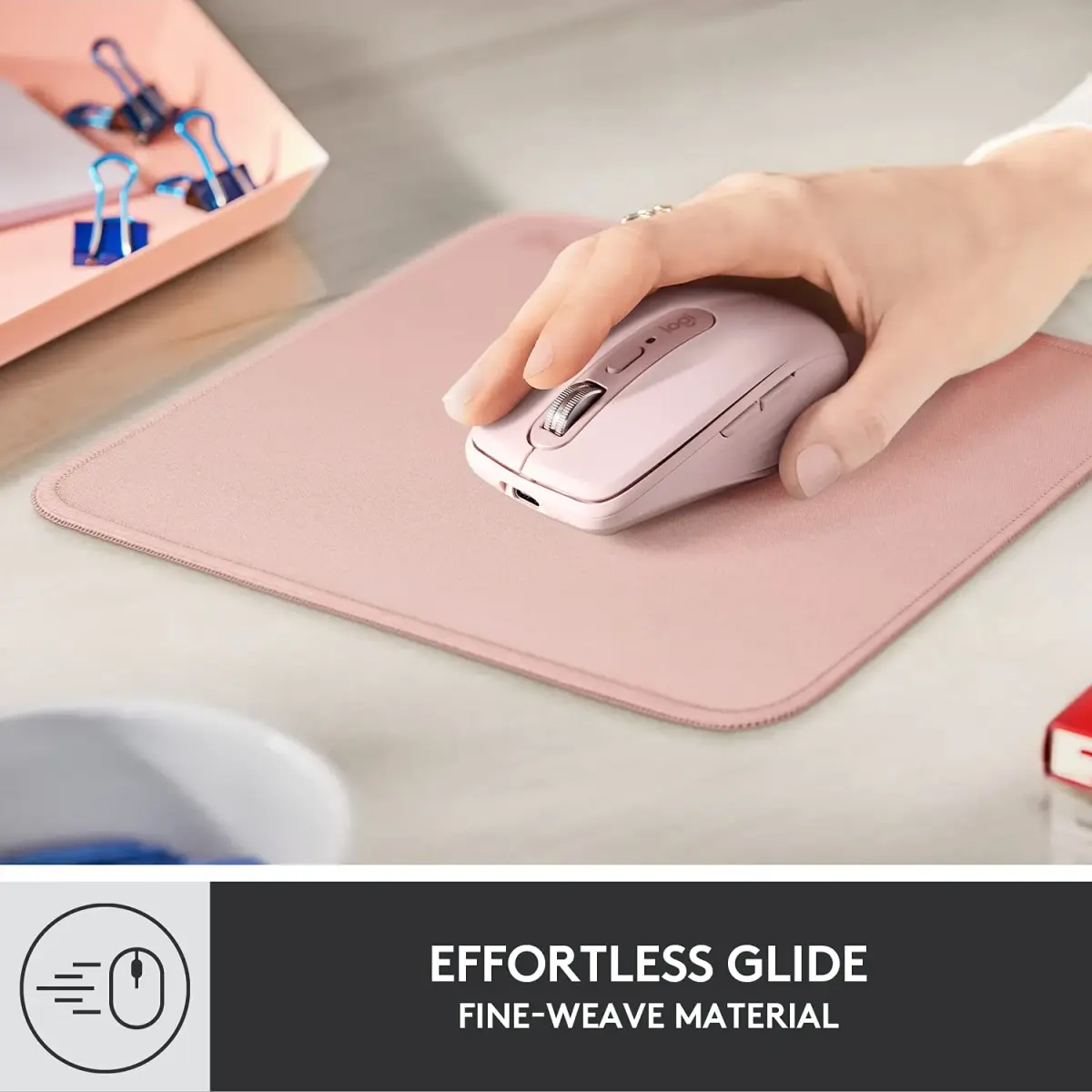 Logitech Studio Series Mouse Pad - Darker Rose, 20cm x 23cm (7.9 x 9.1 in) - view 3
