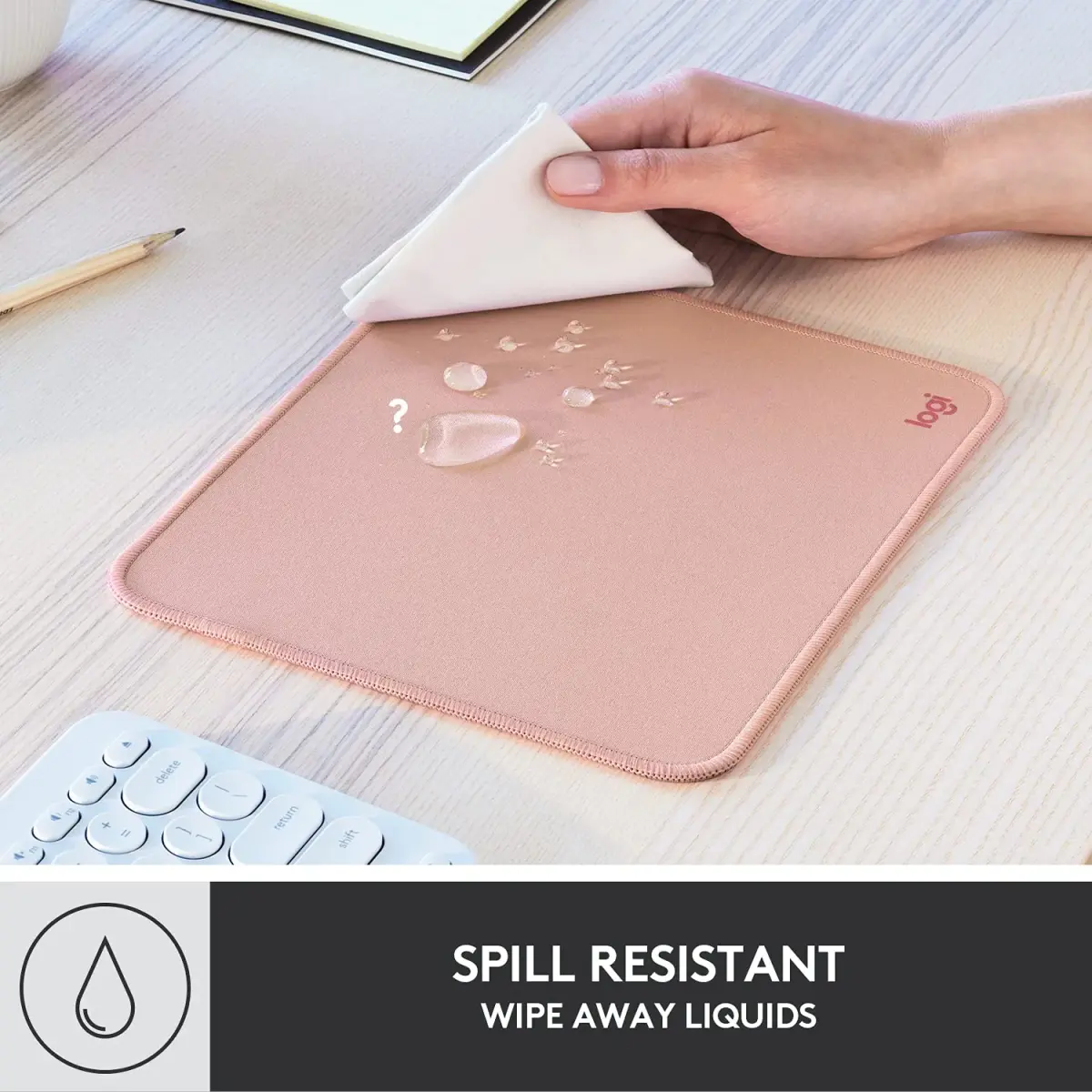 Logitech Studio Series Mouse Pad - Darker Rose, 20cm x 23cm (7.9 x 9.1 in) - view 4