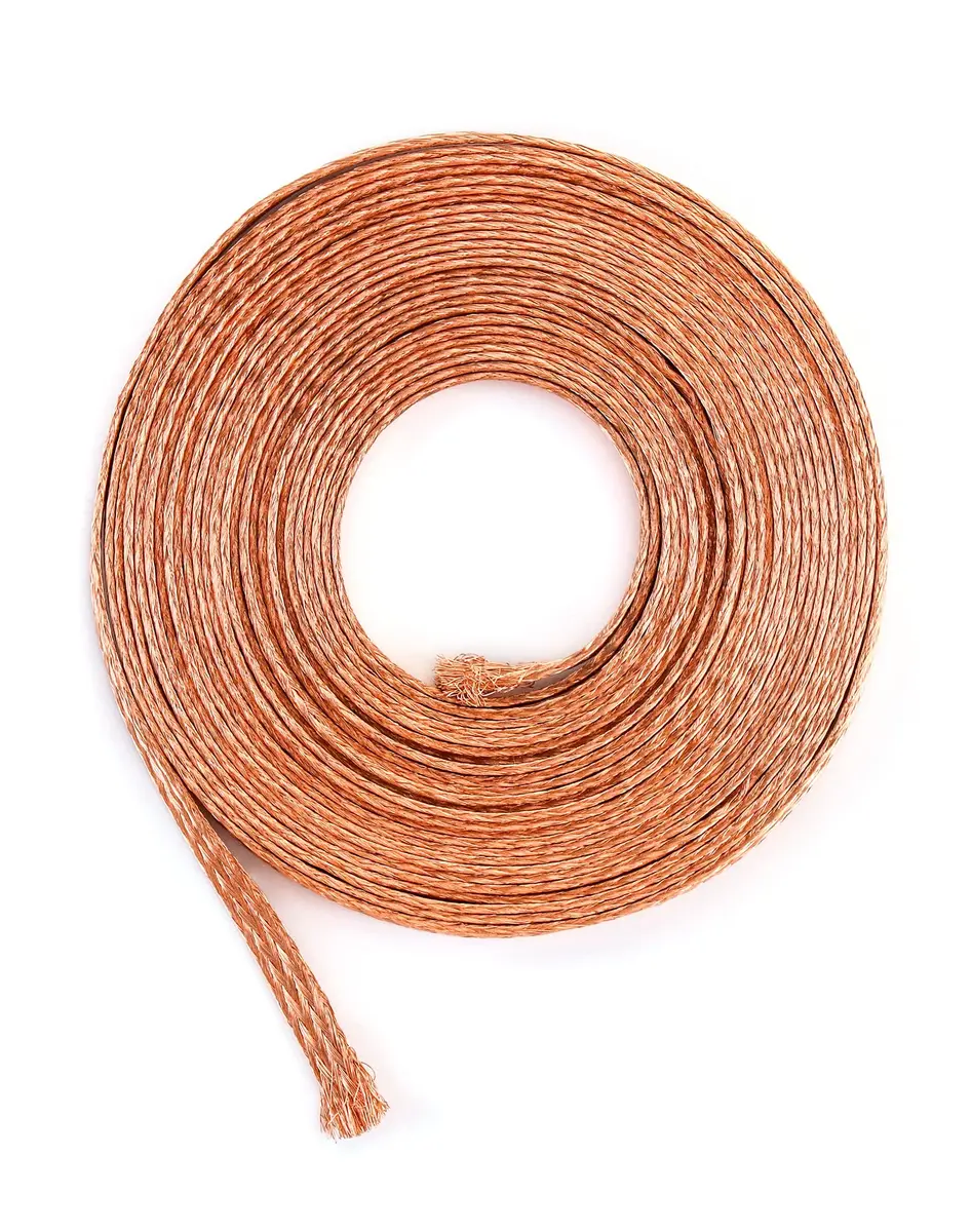 QWORK Flat Copper Braid Cable 20ft | Flexible Grounding Wire Mesh for Electronics & Radiation Shielding - view 6