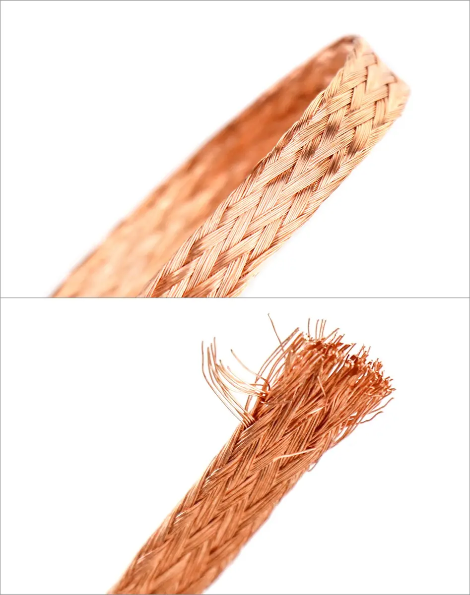 QWORK Flat Copper Braid Cable 20ft | Flexible Grounding Wire Mesh for Electronics & Radiation Shielding - view 3