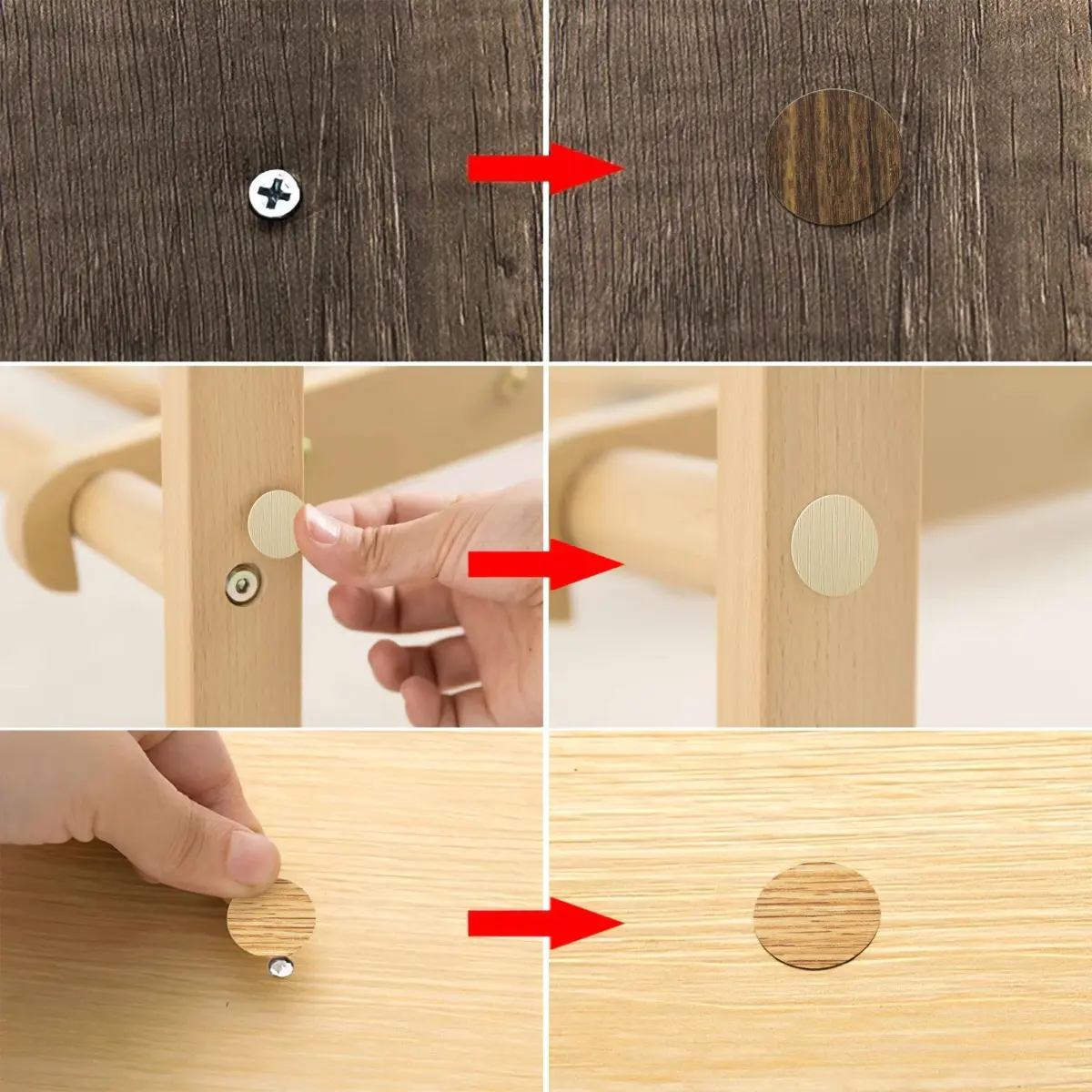 INKNOTE Self-Adhesive Screw Hole Covers Stickers 648 PCS (12 Colors) | PVC Dustproof for Furniture & Walls - view 4