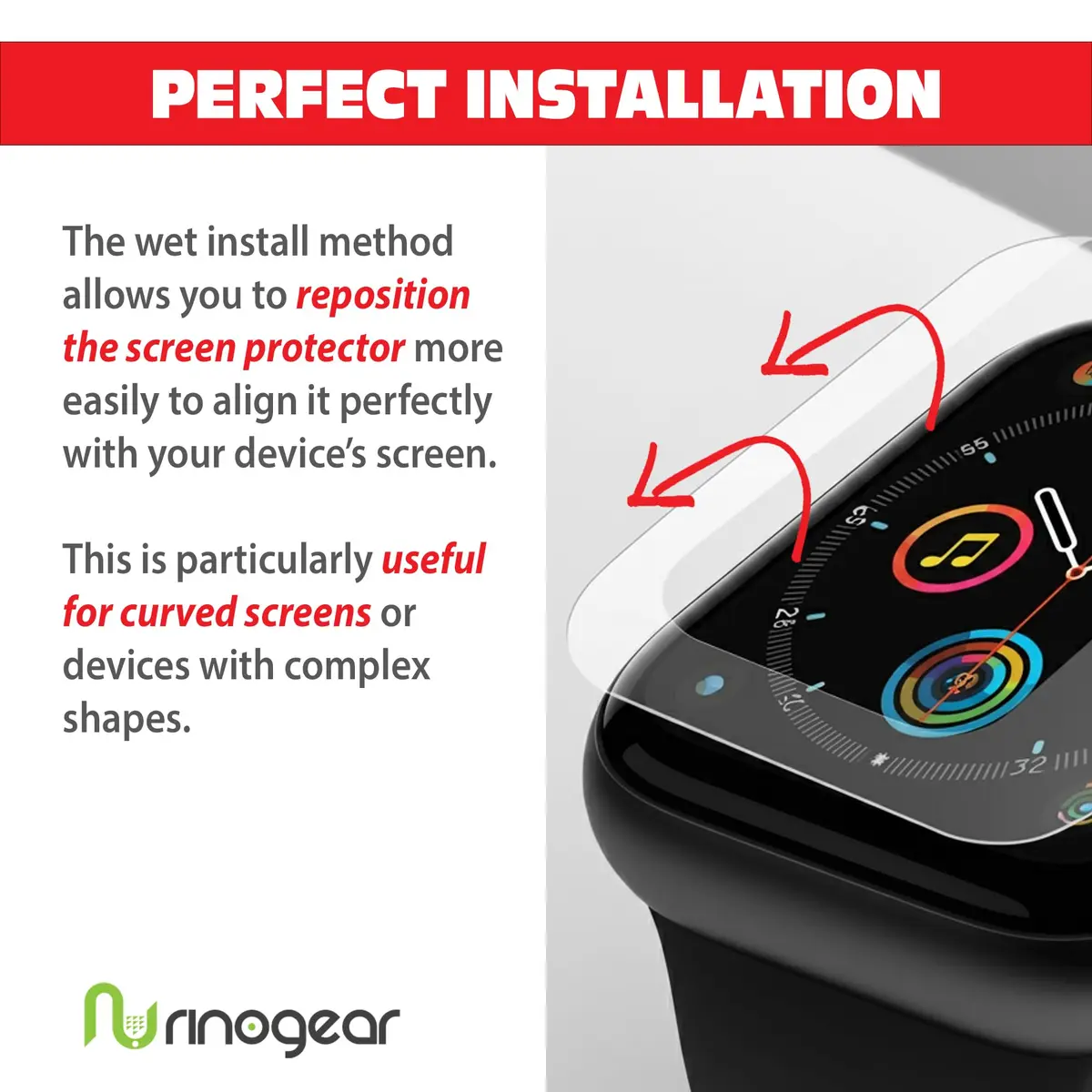 RinoGear Screen Protector for Fitbit Charge 6 & 5 | Flexible Clear Film, Case Friendly, 8 Pack - view 3