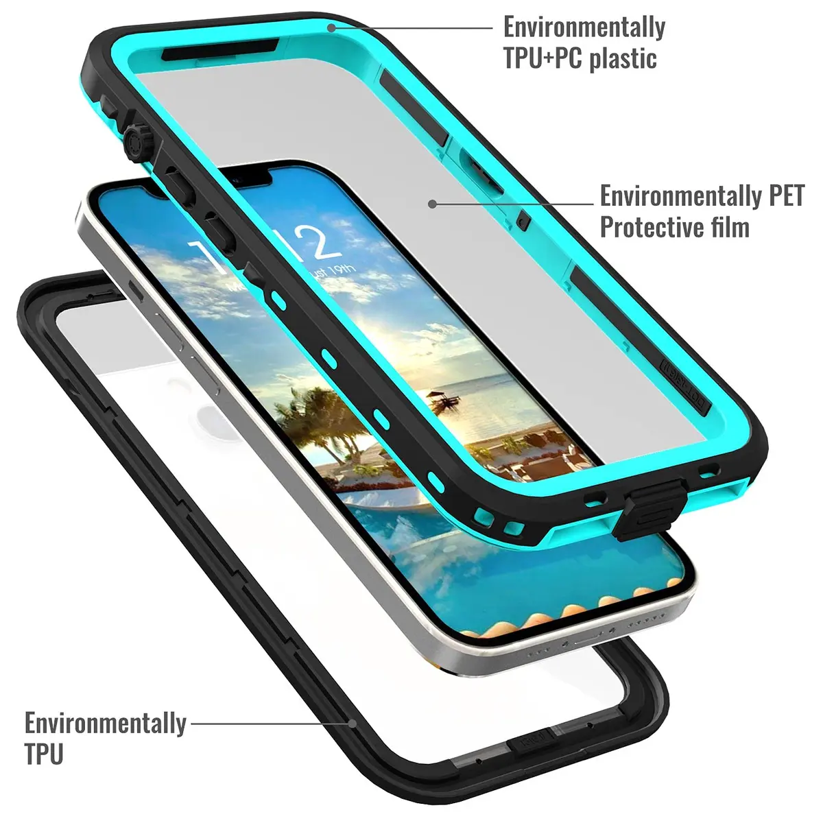 Transy Waterproof Phone Case for iPhone 13 | IP68 Shockproof Dust-Proof Full Body Cover - view 5